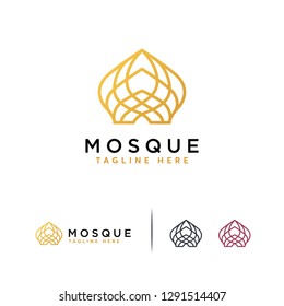 Mosque Logo designs concept vector, Islam Religious Logo symbol