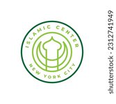 Mosque logo emblem stamp icon illustration design