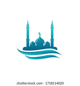 mosque logo and flow of water
