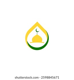 Mosque logo in green and dark yellow, with a white background