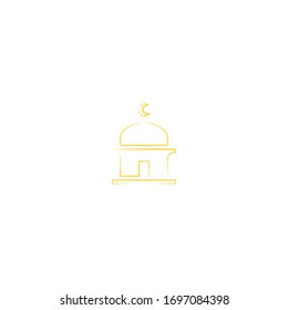 mosque logo icon design with simple line art style