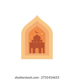 Mosque logo icon flat design 