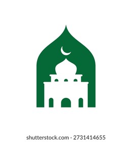Mosque logo icon flat design 