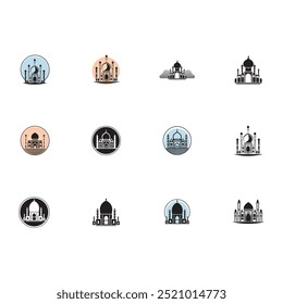ícone de logotipo de mesquita vetor ilustração design