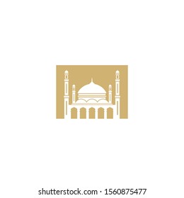 Mosque Logo for islamic designor celebration. Isolated Mosque sign and symbols. Graphic icons element