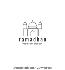 Moschee-Logo-Linie minimalistisches Design 