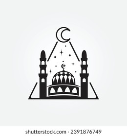 mosque logo, muslim logo vector illustration design graphic , vintage logo