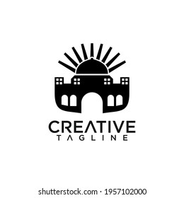 Mosque logo religion design vector