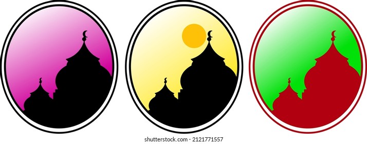 mosque logo set illustration design.
