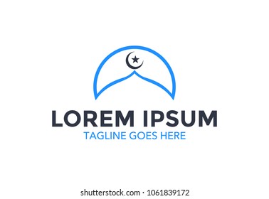mosque logo. simple. vector illustration