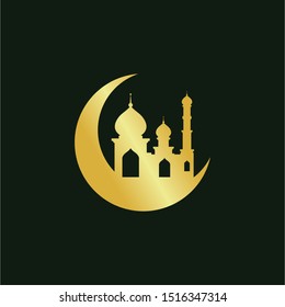 Mosque logo symbol or icon template.  vector illustration.