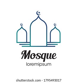 Símbolo de logotipo de mezquita o diseño de plantilla de icono
