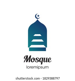 Símbolo de logotipo de mezquita o diseño de plantilla de icono 