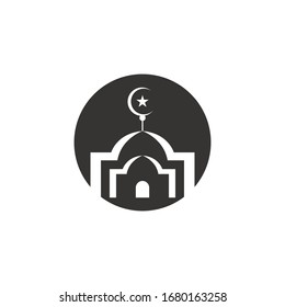 Moschee- und Symbolvorlage für Vektorillustration