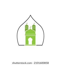 mosque logo and symbol vector icon image