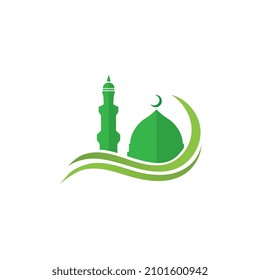 mosque logo and symbol vector icon image