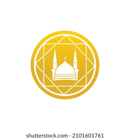 logotipo de mezquita y imagen de icono vector de símbolo
