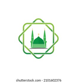 mosque logo and symbol vector icon image