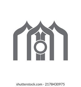 diseño del logotipo de la mezquita y de la ilustración del vector del símbolo