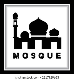Mosque logo template with 3d background