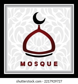 Mosque logo template with 3d background