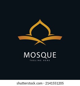 Plantilla de logotipo de mezquita, diseño de concepto islámico símbolo creativo
