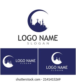 Moschee-Logo-Vorlage Vektorgrafik-Design