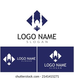 Moschee-Logo-Vorlage Vektorgrafik-Design