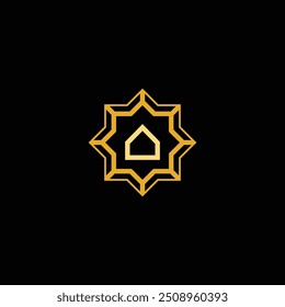 Mosque Logo. This is a minimalist mosque logo that has seven domes, designed in a line style so it looks elegant.