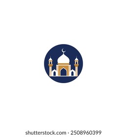 Mosque Logo. This is a minimalist mosque logo that has seven domes, designed in a line style so it looks elegant.