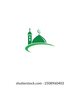 Mosque Logo. This is a minimalist mosque logo that has seven domes, designed in a line style so it looks elegant.