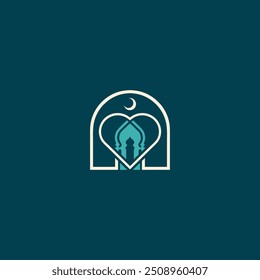 Mosque Logo. This is a minimalist mosque logo that has seven domes, designed in a line style so it looks elegant.