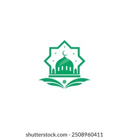 Mosque Logo. This is a minimalist mosque logo that has seven domes, designed in a line style so it looks elegant.