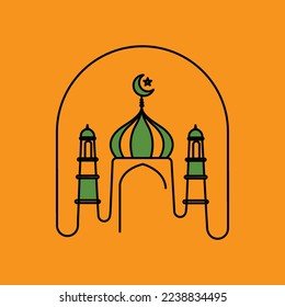 mosque logo vector design illustration.eps
