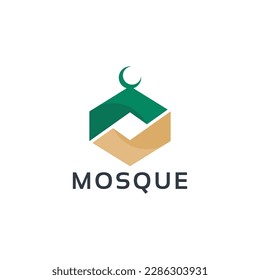 Mosque logo vector icon illustration design template