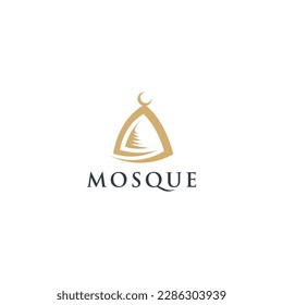 Mosque logo vector icon illustration design template