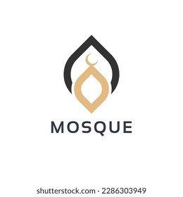 Mosque logo vector icon illustration design template