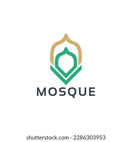 Mosque logo vector icon illustration design template
