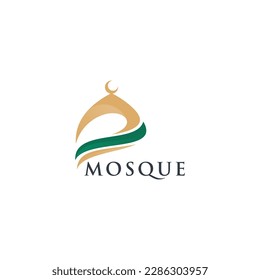 Mosque logo vector icon illustration design template