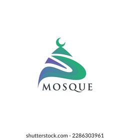Plantilla de diseño de ilustración de icono del logotipo de la mezquita