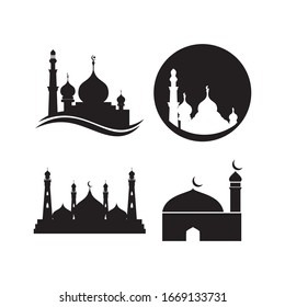 Mosque logo vector Illustration design template set
