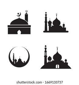Mosque logo vector Illustration design template set