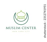 Mosque logo vector simple icon illustration design