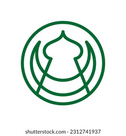 Mosque logo vector simple icon illustration design