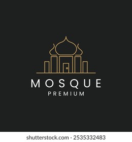 mosque logo vector simple icon illustration design