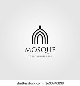 mosque logo vector simple luxury icon illustration design