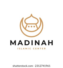 Mosque logo vector simple luxury icon illustration design
