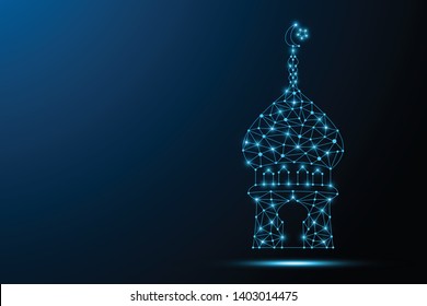 Mosque low poly vector Illustration design template - Vector