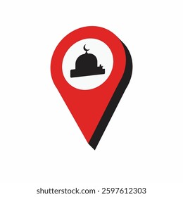 mosque or masjid map location pin symbol icon