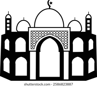 Mosque mesjid musholla vector black 